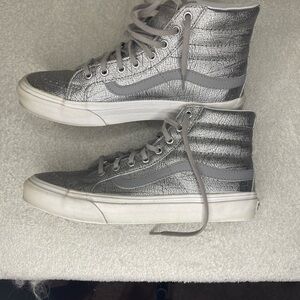 Vans Gray and White High-Top Sneakers
